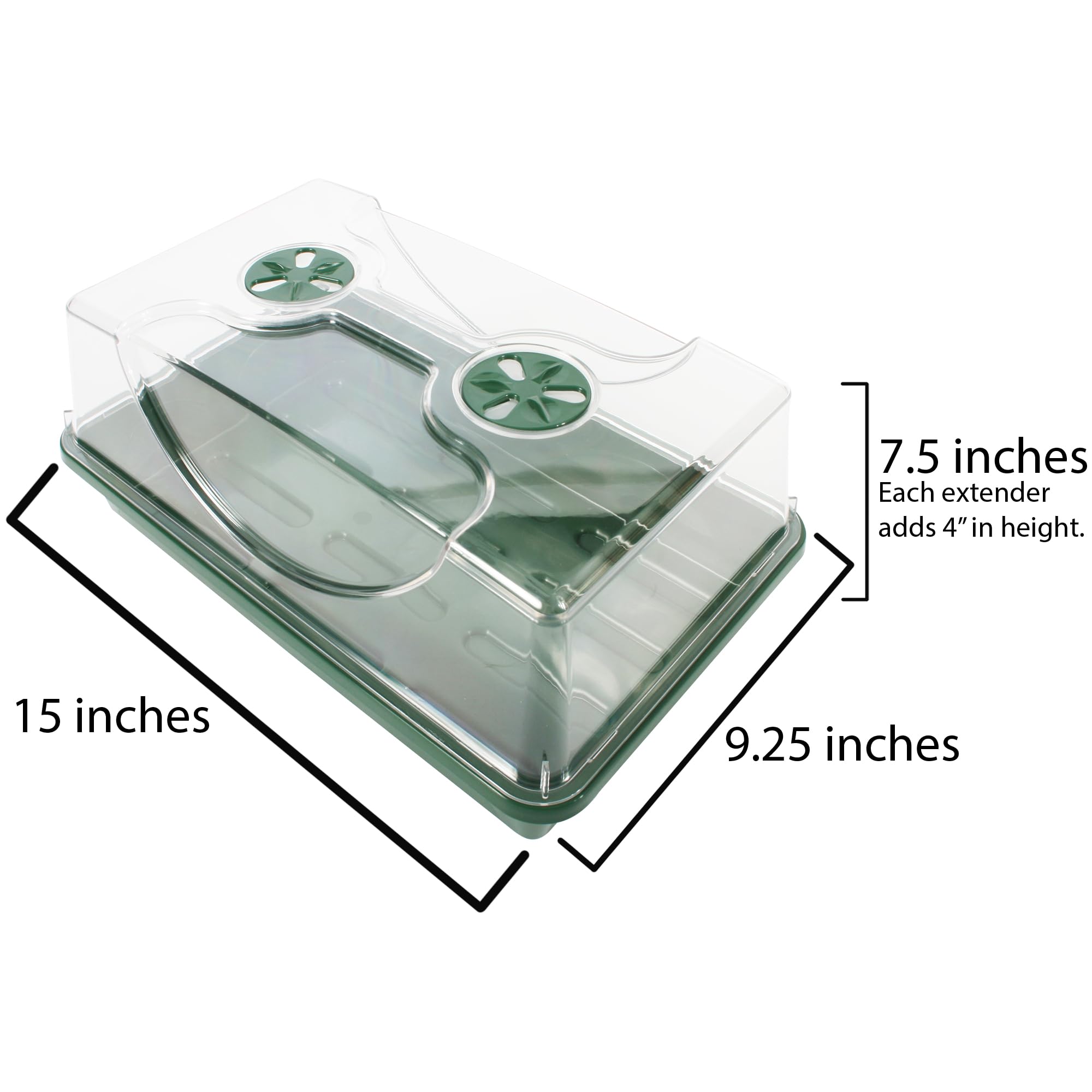 EarlyGrow Seed and Herb Domed Propagator with 2 Vented Side Height Extensions and Security Clip Set