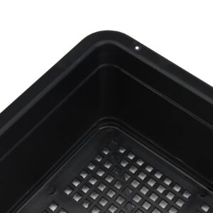 MAHIONG 14 Pack 15 x 12 Inch Seed Starter Trays, Plastic Garden Mesh Bottom Plant Germination Trays, Black Growing Tray for Seedling, Microgreen, Soil Blocks, Wheatgrass, Hydroponic and Fodder Systems