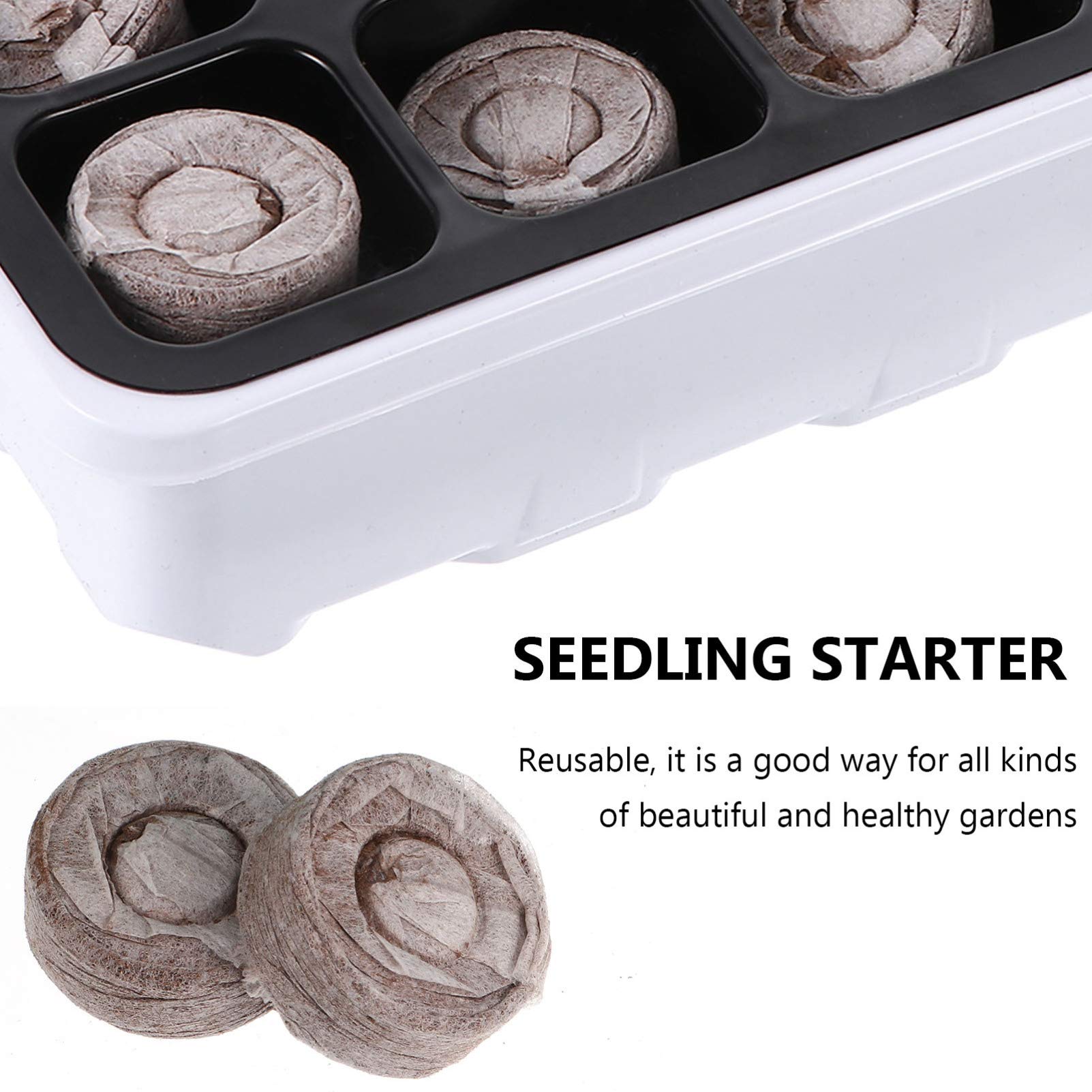 GANAZONO White Serving Tray 12pcs Garden Propagator Set Tray Kits with 12 Cell and Cubes Starter Tray with Dome and Base Plant Germination Tray for Growing and Cloning Flower Pot Trays