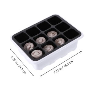 GANAZONO White Serving Tray 12pcs Garden Propagator Set Tray Kits with 12 Cell and Cubes Starter Tray with Dome and Base Plant Germination Tray for Growing and Cloning Flower Pot Trays