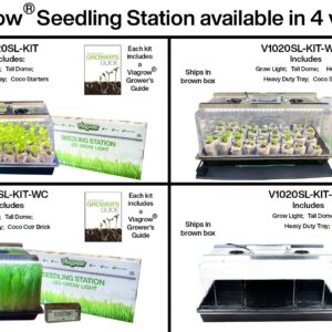 Viagrow Seedling Station Kit with LED Grow Light, Propagation Dome 4X Durable Propagation Tray