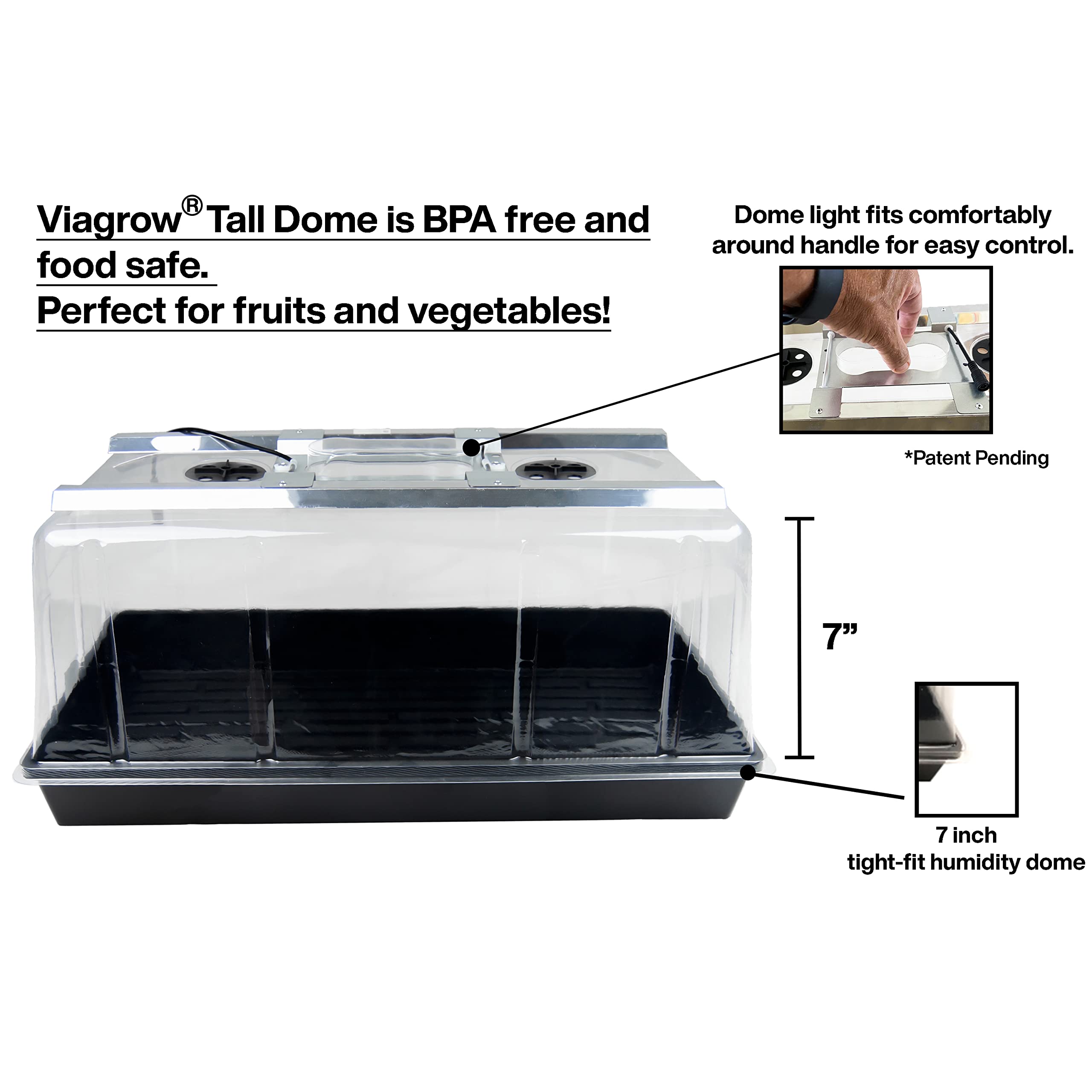 Viagrow Seedling Station Kit with LED Grow Light, Propagation Dome 4X Durable Propagation Tray