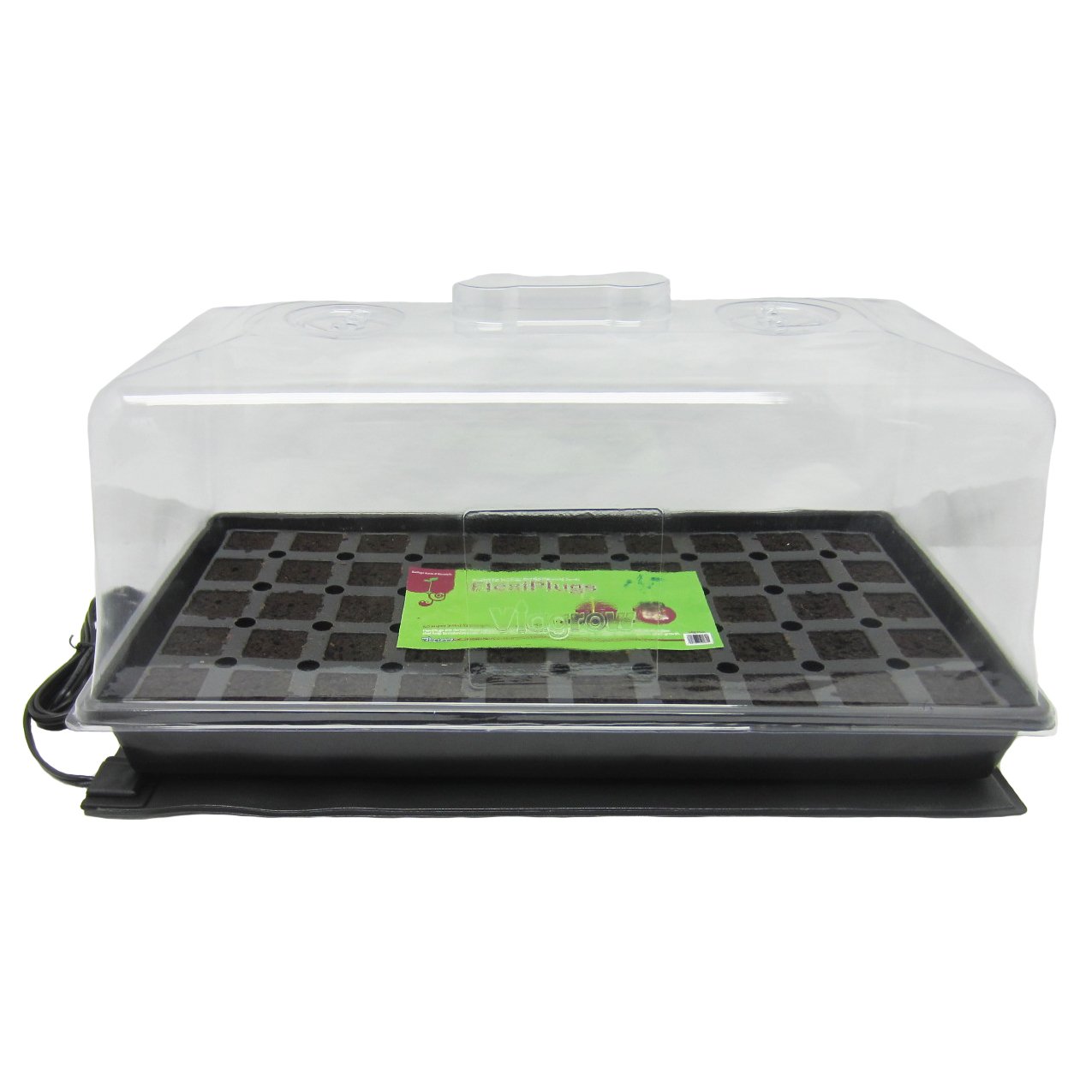 Viagrow VRRTKIT 50 Site Tray, Insert, Tall Dome & MET Standard, Pro Plugs Kit w/Seedmat, Black