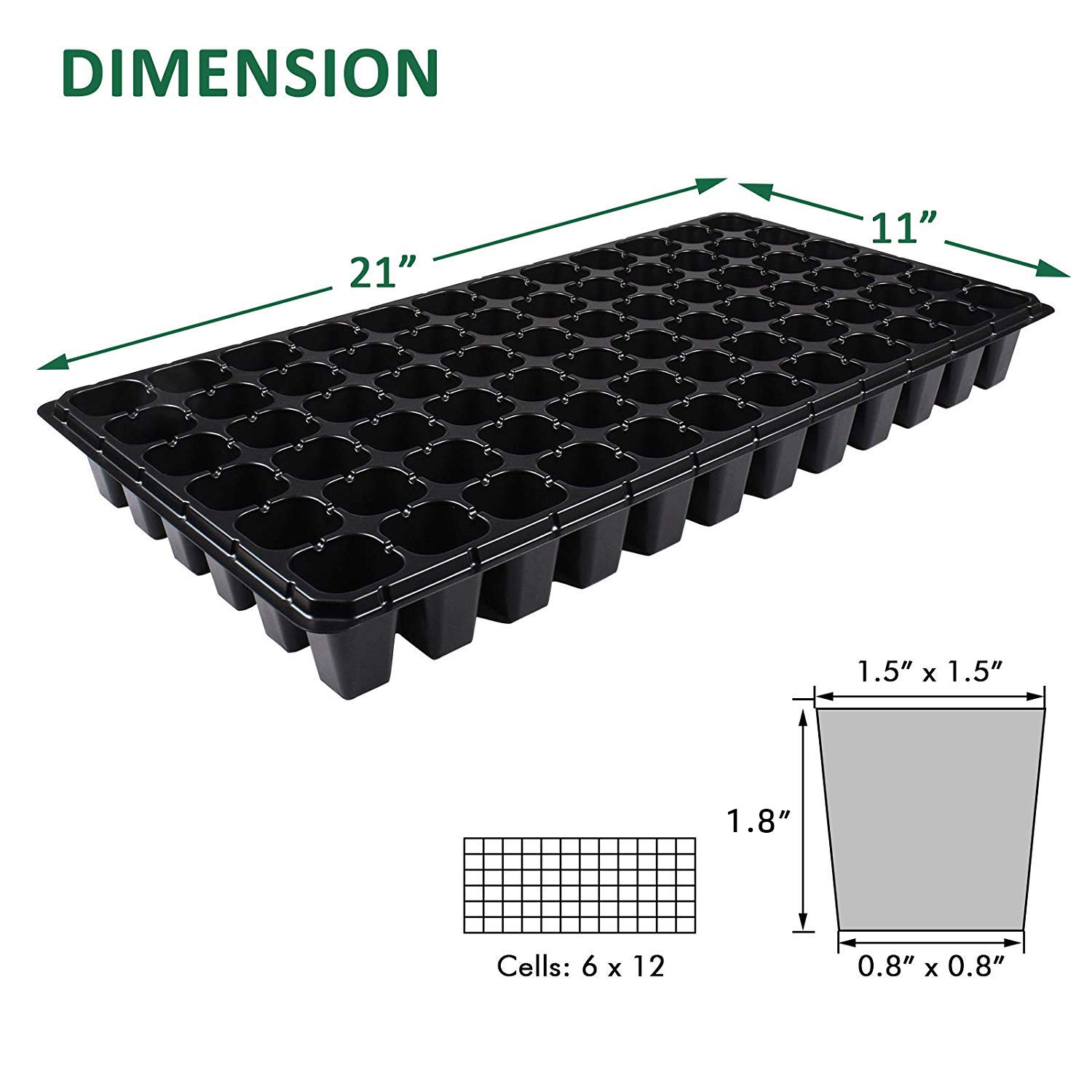 AIFUSI 10 Pack Seed Starter Kit, 72 Cell Seedling Trays Gardening Germination Plastic Tray Nursery Pots Mini Propagator Plant Grow Kit Plug Tray Starting Trays for Seedling Germination