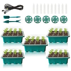 generic seed starter kit with humidity dome, 5 packs, plastic tray, indoor/outdoor usage