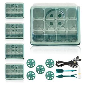 Generic Seed Starter Kit with Humidity Dome, 5 Packs, Plastic Tray, Indoor/Outdoor Usage