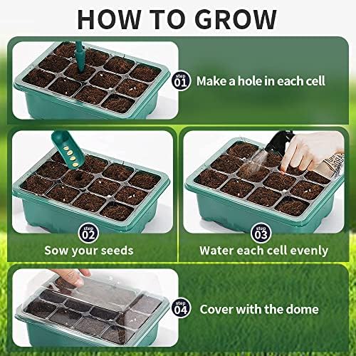 Generic Seed Starter Kit with Humidity Dome, 5 Packs, Plastic Tray, Indoor/Outdoor Usage