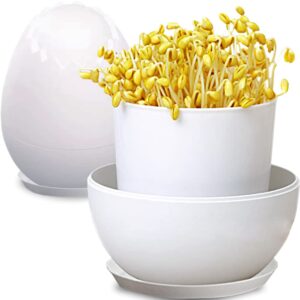 LeJoy Garden Seed Sprouter,Egg Shaped Germination Pot,BPA Free Soil-Free Healthy Wheatgrass Grower with Lid,Cretive Design Sprouting Kit