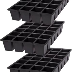 Gardener's Supply Company | GrowEase 24-Cell Replacement Trays | Seed Starting Tray for Indoor Greenhouse Gardening | Made from 100% Recycled Plastic (Set of 3)