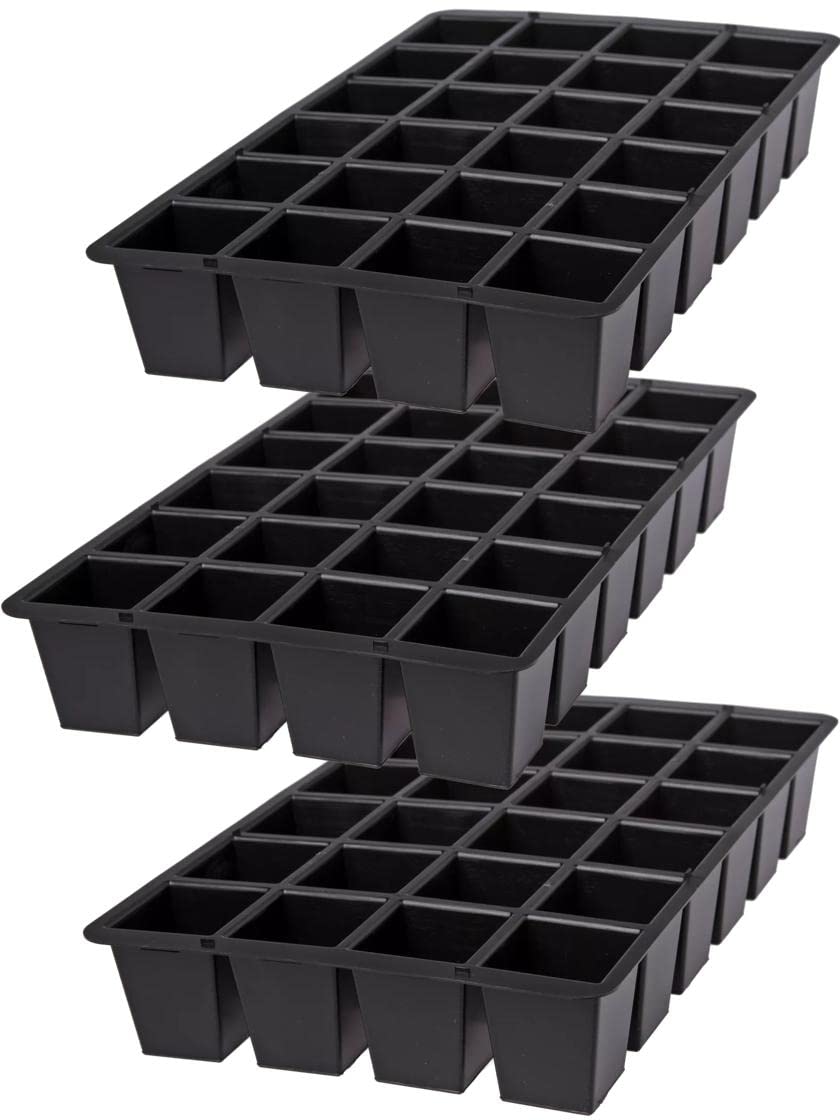 Gardener's Supply Company | GrowEase 24-Cell Replacement Trays | Seed Starting Tray for Indoor Greenhouse Gardening | Made from 100% Recycled Plastic (Set of 3)