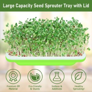 Legigo 5 Pack Seed Sprouter Trays- Soil-Free Cultivation Germination Tray, BPA Free Micro Greens Growing Trays Seed Sprouting Trays Kit with Germinating Paper for Healthy Wheatgrass, Beans and More