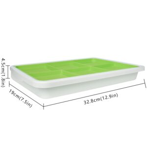 SUNPRO 3-Pack Seed Sprouter Tray BPA Free PP Soil-Free Big Capacity Healthy Wheatgrass Grower Sprouting Container Kit (3Packs,Green Mesh Tray with 6 Zone,White Bottom Tray)