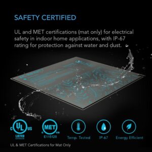 AC Infinity SUNCORE T1, Seedling Mat with Digital Thermostat and Heat Controller 3” x 20”, UL & MET-Certified Waterproof Heating Pad for Indoor Gardening, Hydroponics, Germination, Cloning