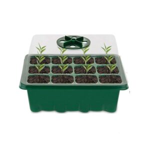 MoonyLI 2 Pack Garden Propagator Set Garden Large Seedling Tray with Humidity Adjustable Lid Dome and Base Tray Seed 12 Cells Per Tray Seedling Trays Seed Starter Kit