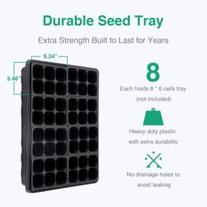 3-Set Strong Plant Growing Trays with Humidity Domes & Seed Starter Kit with Grow Light for Seed Growing Germinating, Starting, Cutting Clone & Plant Propagation Kit