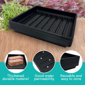 Apatal 1010 Seed Starting Trays, 12 Pack Garden Growing Trays with Drain Holes Reusable Microgreens Seed Plastic Tray Plant Germination Tray