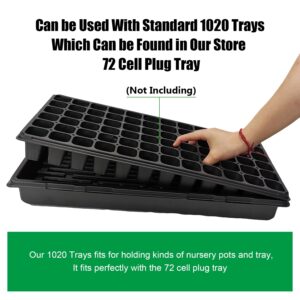 RooTrimmer Plant Growing Nursery, Standard 1020 Trays Plastic Sturdy Farmer Self Seedling Tray for Microgreens Indoor Nursery Pots Transplantation (5-Pack, 21.6"×11.2", 2.52" Deep, no Holes)