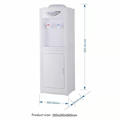 Hot & Cold Top Loading Water Dispenser,5 Gallons Water Coolers with Child Safety Lock Removable Drip Tray & Storage Cabinet,Water Cooler Dispenser for Home,Office(White)