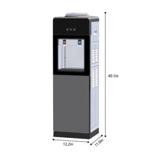 Top Loading Water Cooler Dispenser,Holds 3 & 5 Gallon Bottles Compressor Cooling System Cold and Hot Water Perfect for Home Kitchen Office Dorm