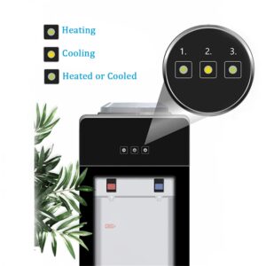 Top Loading Water Cooler Dispenser,Holds 3 & 5 Gallon Bottles Compressor Cooling System Cold and Hot Water Perfect for Home Kitchen Office Dorm