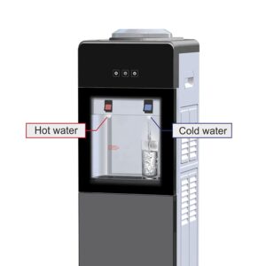 Top Loading Water Cooler Water Dispenser - Stainless Steel Hot & Cold Water Cooler Dispenser, Compressor Cooling, 3 & 5 Gallon Water Dispenser for Home Office School Kitchen, Gray