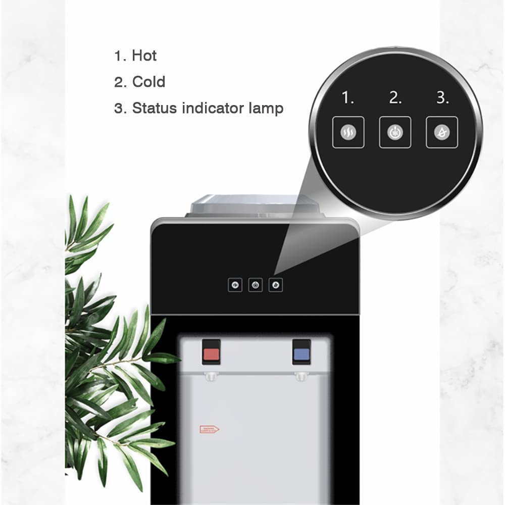 Top Loading Water Cooler Water Dispenser - Stainless Steel Hot & Cold Water Cooler Dispenser, Compressor Cooling, 3 & 5 Gallon Water Dispenser for Home Office School Kitchen, Gray