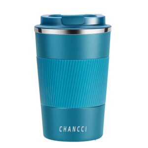 travel coffee mug spill proof leakproof 16 oz insulated coffee mug with screw lid, stainless steel vacuum tumbler reusable thermal coffee cup to go for hot and cold drinks -510ml,blue