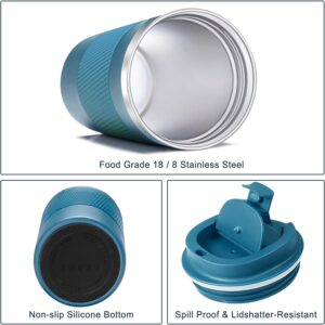 Travel Coffee Mug Spill Proof Leakproof 16 oz Insulated Coffee Mug with Screw Lid, Stainless Steel Vacuum Tumbler Reusable Thermal Coffee Cup to go for Hot and Cold Drinks -510ml,Blue