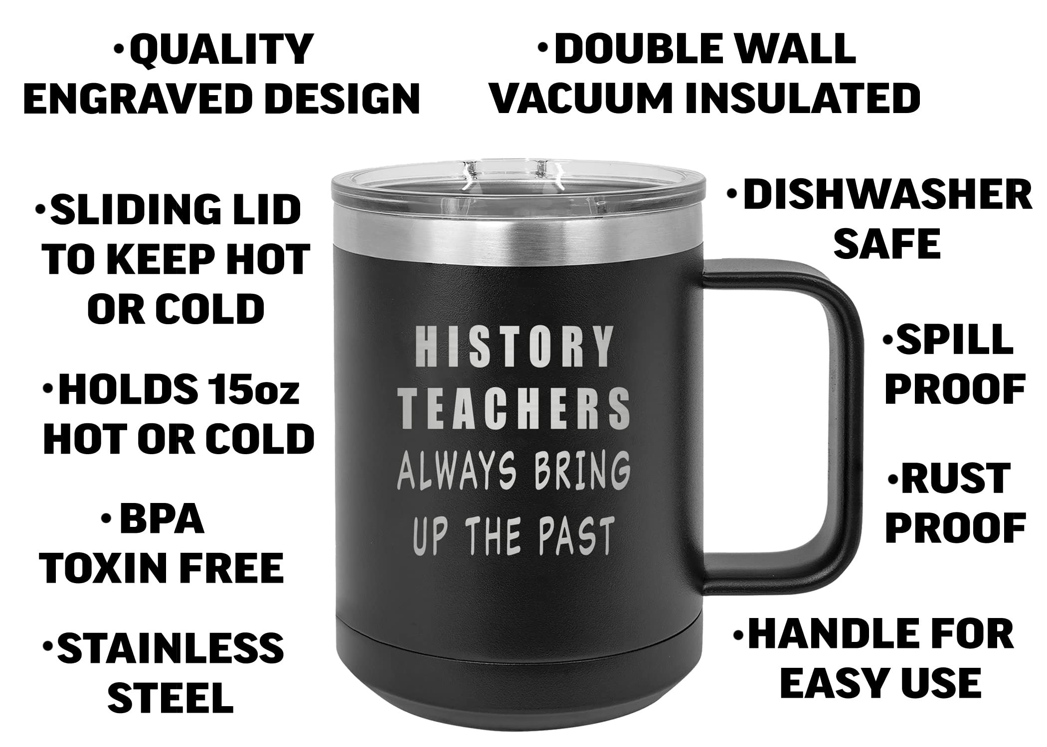 Rogue River Tactical Funny Teacher Student History Teacher Stainless Steel Coffee Mug Tumbler With Lid Novelty Cup Great Gift Idea For School Teacher