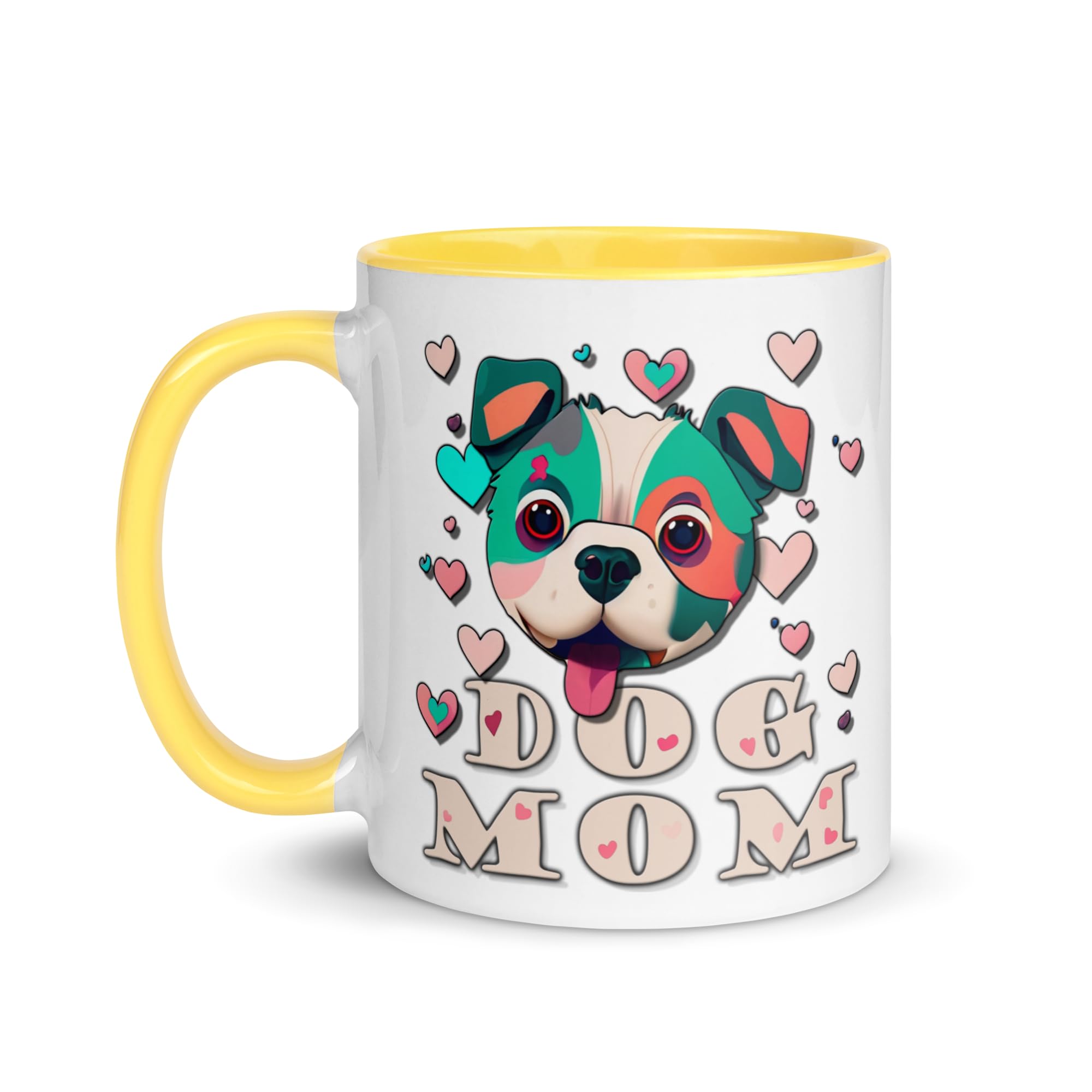 Dog Mom Mug - Ceramic Coffee Cup (Yellow, 11oz)