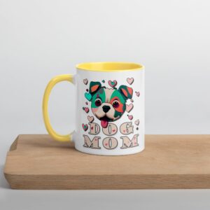 Dog Mom Mug - Ceramic Coffee Cup (Yellow, 11oz)