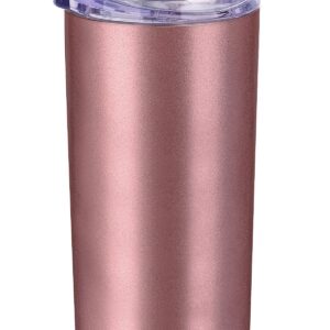 SUNWILL 12oz Tumbler with Lid, Insulated Coffee Travel Mug, Skinny Tumbler Lowball, Double Wall Stainless Steel Coffee Cup for Tea and Beverage, Rose Gold