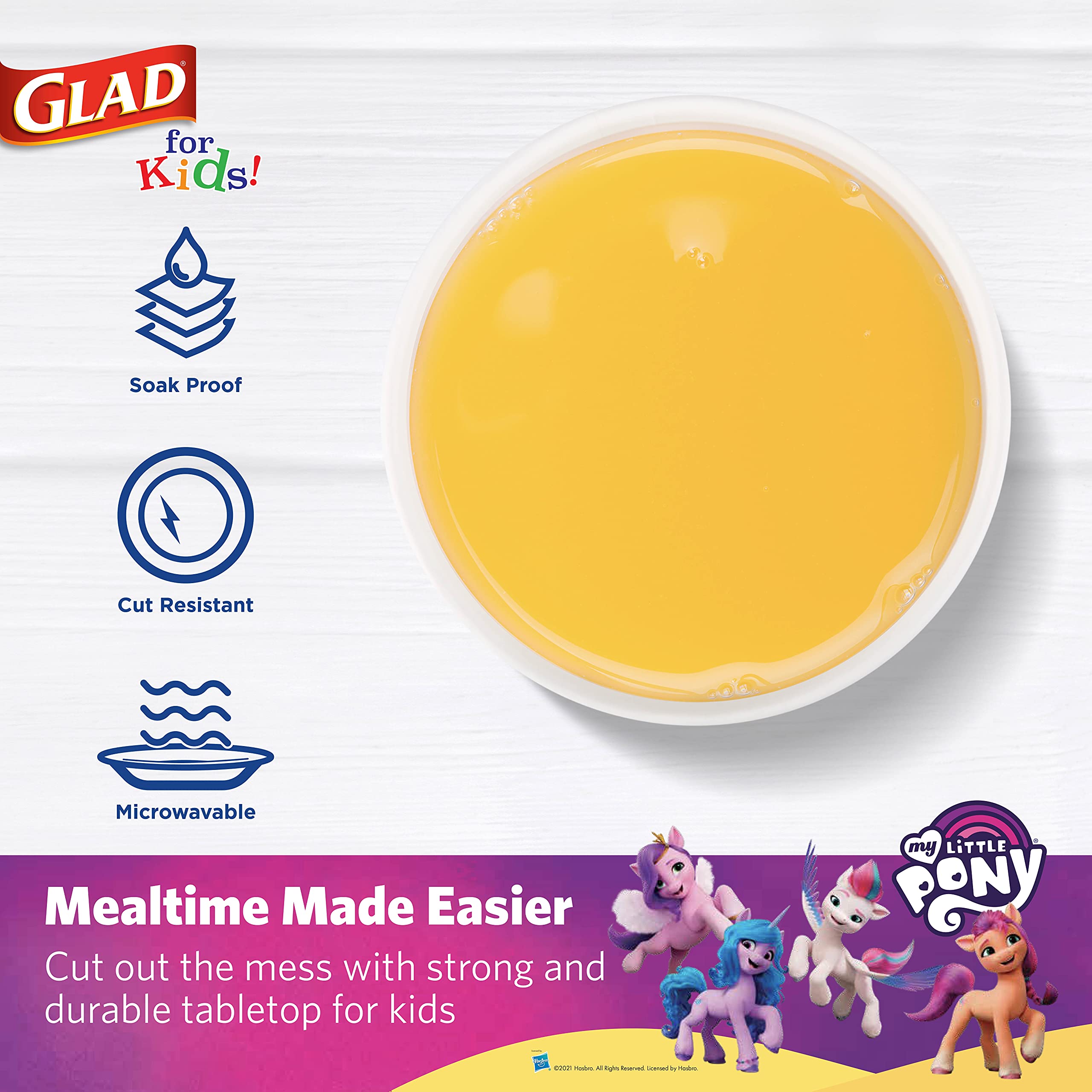 Glad for Kids My Little Pony Paper Cups | My Little Pony Cups with Stripes, Kids Drinking Cups | My Little Pony Unicorn Paper Cups for Everyday Use, 9 oz Paper Cups 20 Ct