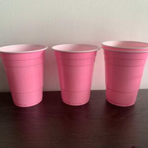 16 Oz Unicorn Color Themed Pink and Purple Disposable Party Cups, 50 Plastic Cups (Total), Strong & Sturdy, BPA free