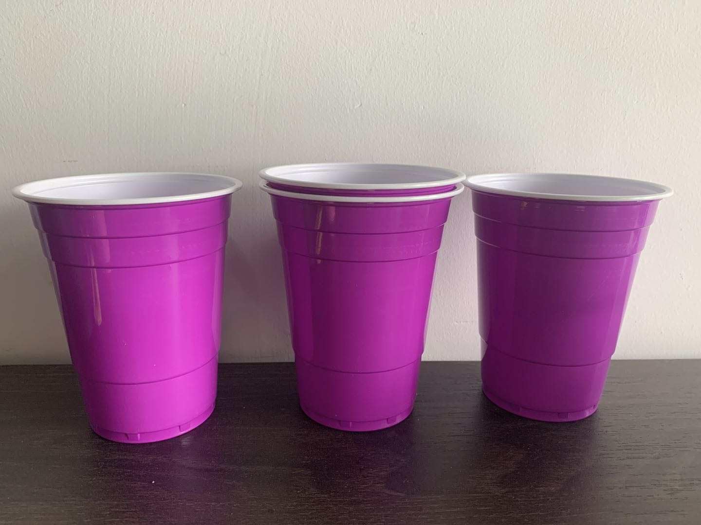 16 Oz Unicorn Color Themed Pink and Purple Disposable Party Cups, 50 Plastic Cups (Total), Strong & Sturdy, BPA free