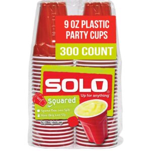 solo cup company small red plastic party cups, 9 ounce, 300 count (asq950-20004)