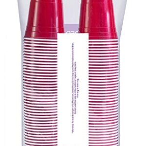 Red Cups - Party Cups - Disposable Plastic Cups [16 oz - 100 Pack] Fun & Durable Party Cups for Drinking & Playing - Bulk Case of 100 Cups, By Stack Man