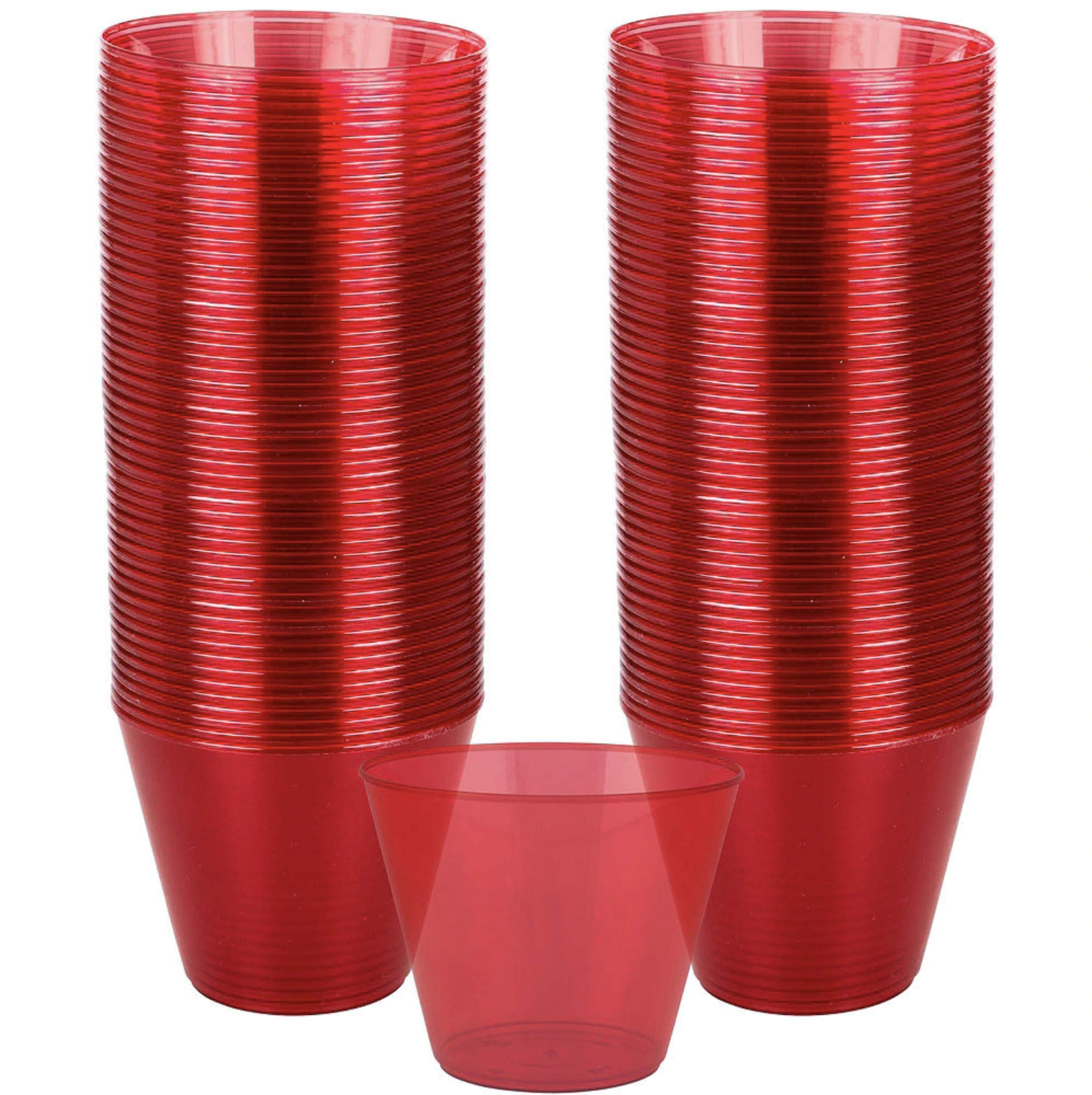 Amscan Red, Big Party Pack, Plastic Cups 9 oz., 72 Per Pack