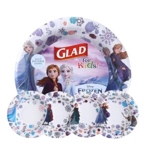 Glad for Kids Disney Frozen 12oz Paper Bowls| Disney Anna and Elsa Paper Bowls, Kids Bowls| Kid-Friendly Paper Bowls for Everyday Use, 12oz Paper Bowls 40 Ct