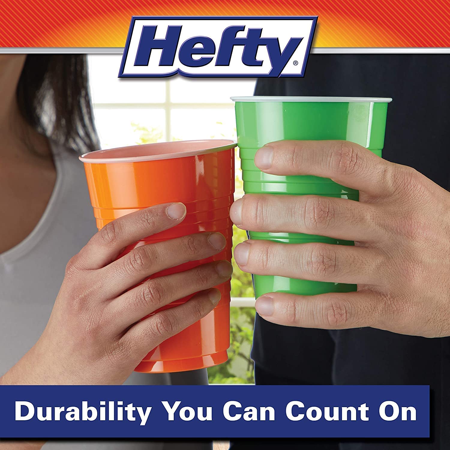 Hefty Party Cup Variety Pack, Disposable Plastic Party Cups, Easy Grip & Durable, Assorted Color Cup Variety Pack, 16-Ounce Cups, 100 CT Per Pack (Pack of 1)