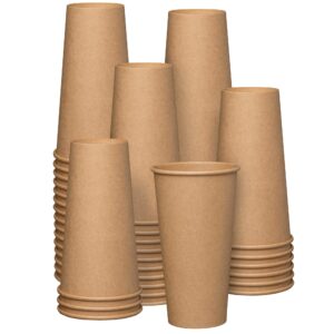 Comfy Package [20 oz. - 100 Pack] Kraft Paper Hot Coffee Cups- Unbleached