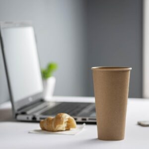 Comfy Package [20 oz. - 100 Pack] Kraft Paper Hot Coffee Cups- Unbleached