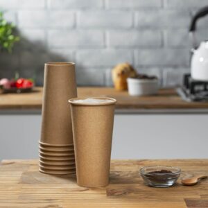 Comfy Package [20 oz. - 100 Pack] Kraft Paper Hot Coffee Cups- Unbleached