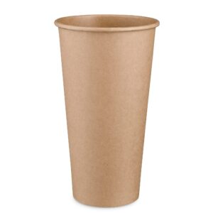 Comfy Package [20 oz. - 100 Pack] Kraft Paper Hot Coffee Cups- Unbleached