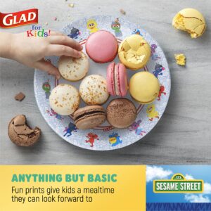 Glad for Kids Sesame Street Pals 8.5” Paper Plates | Sesame Street Paper Plates, Kids Snack Plates | Sesame Street Pals Paper Plates for Everyday Use, 8.5” Paper Plates 20 Ct