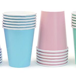 Pastel Rainbow Party Paper Cups 9 Ounce (24 Pack)