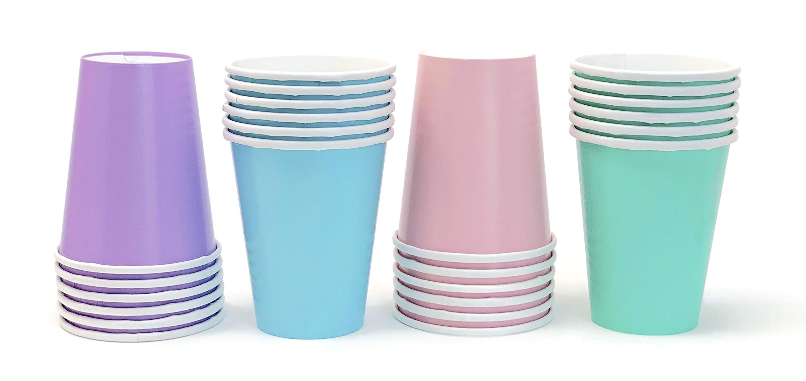 Pastel Rainbow Party Paper Cups 9 Ounce (24 Pack)