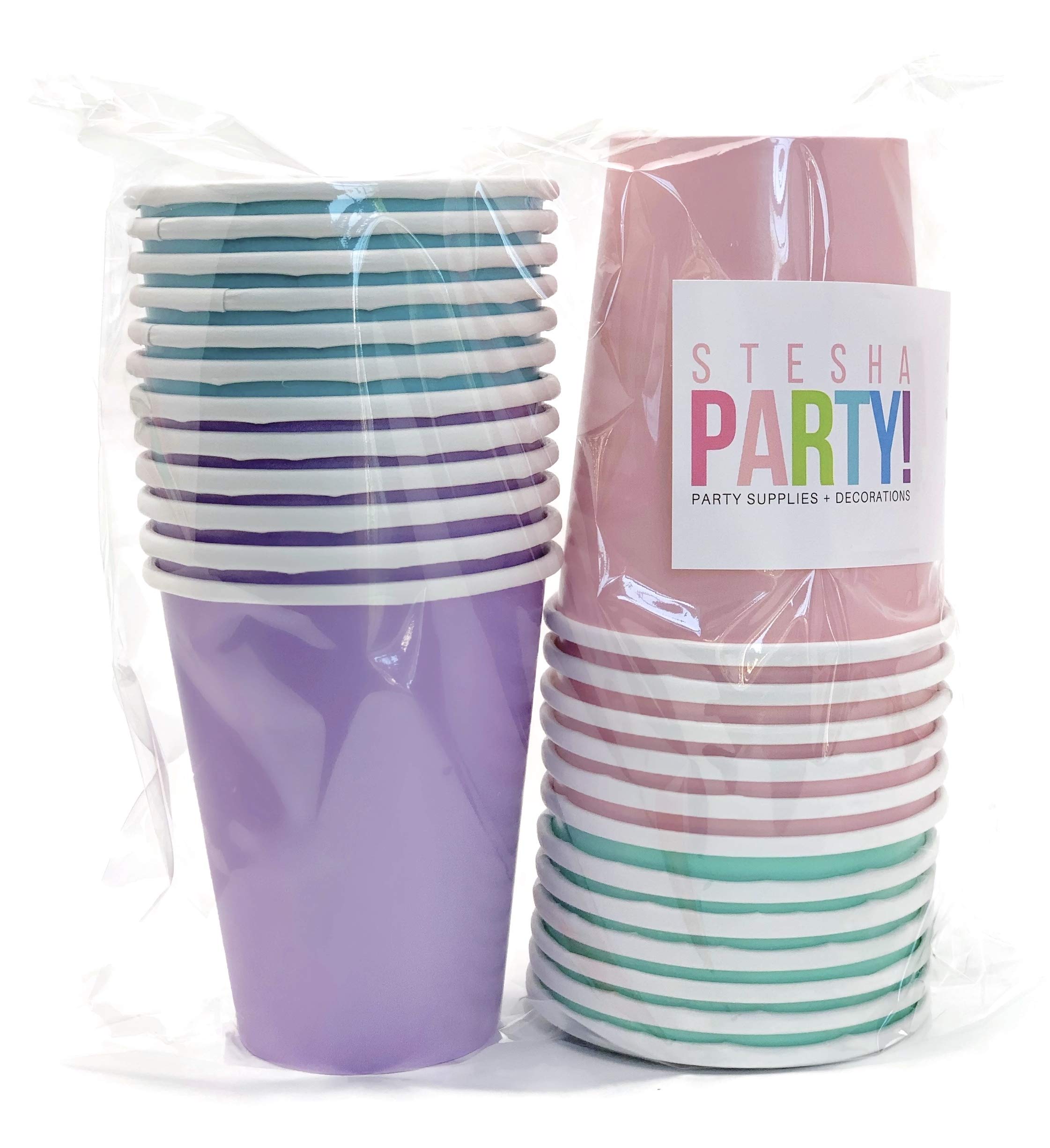 Pastel Rainbow Party Paper Cups 9 Ounce (24 Pack)