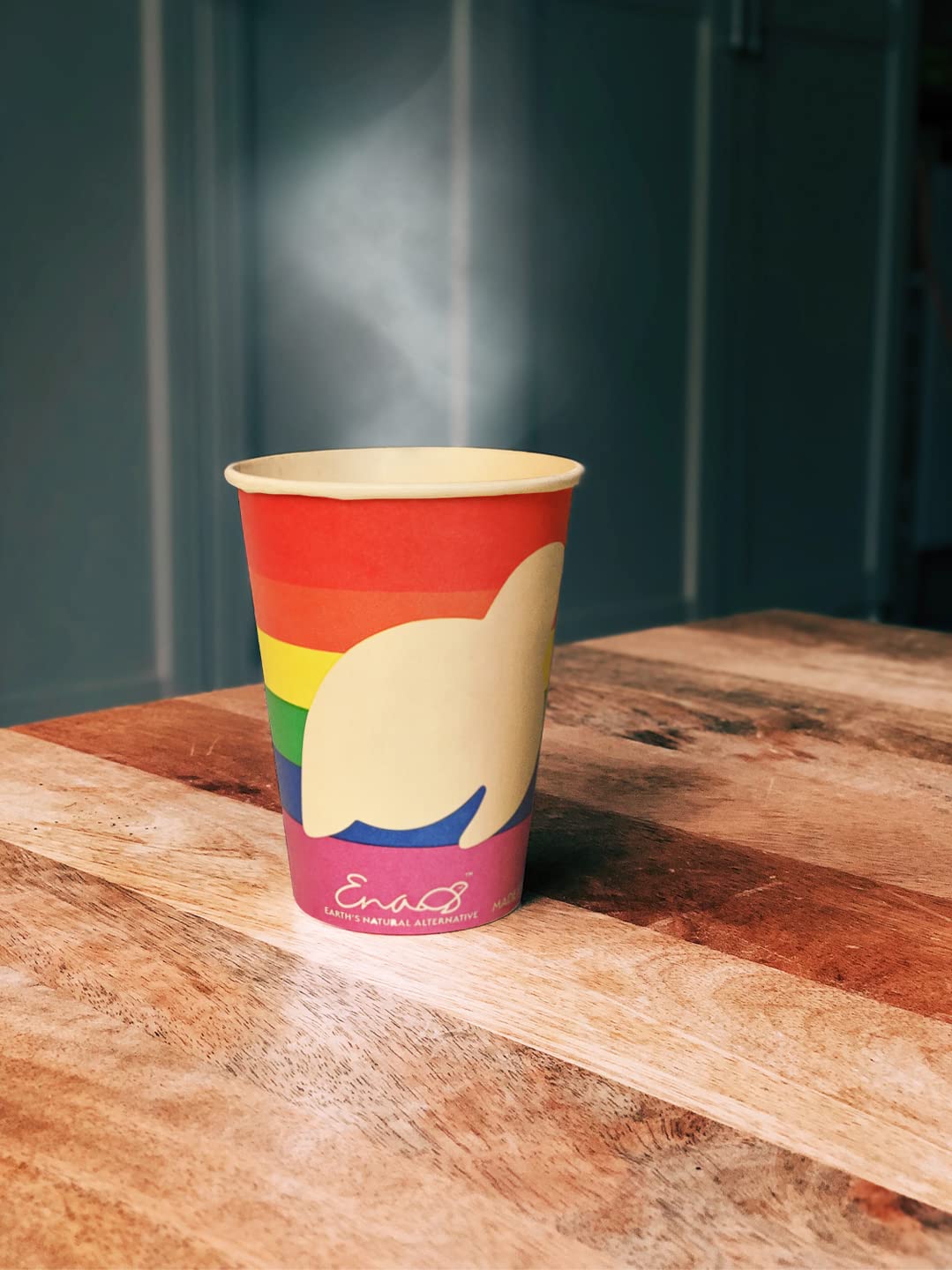 100% Compostable Disposable Coffee Cups with Lids [12oz 80 Pack, Rainbow Pride Edition] Made from Unbleached Bamboo Fiber, Compostable Lids, To Go Coffee Cups with Lids by Earth's Natural Alternative