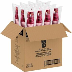 Solo® Paper Hot Cups, 16 Oz, Maroon, Carton Of 300 Cups